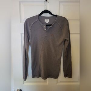 Lucky Brand Gray Waffle Knit Henley